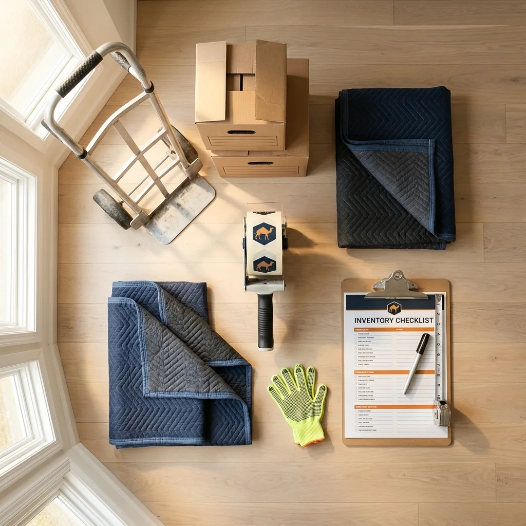 Professional moving supplies and packing materials layout for South Yarmouth residential relocations